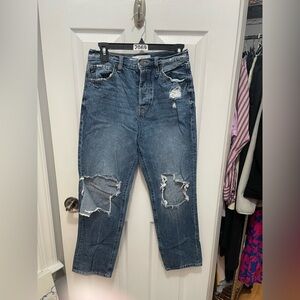 KanCan Ripped Boyfriend Jeans in Classic Blue